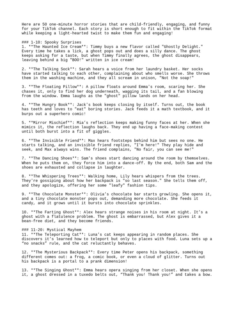 50 Fun OneMinute Horror Stories PDF