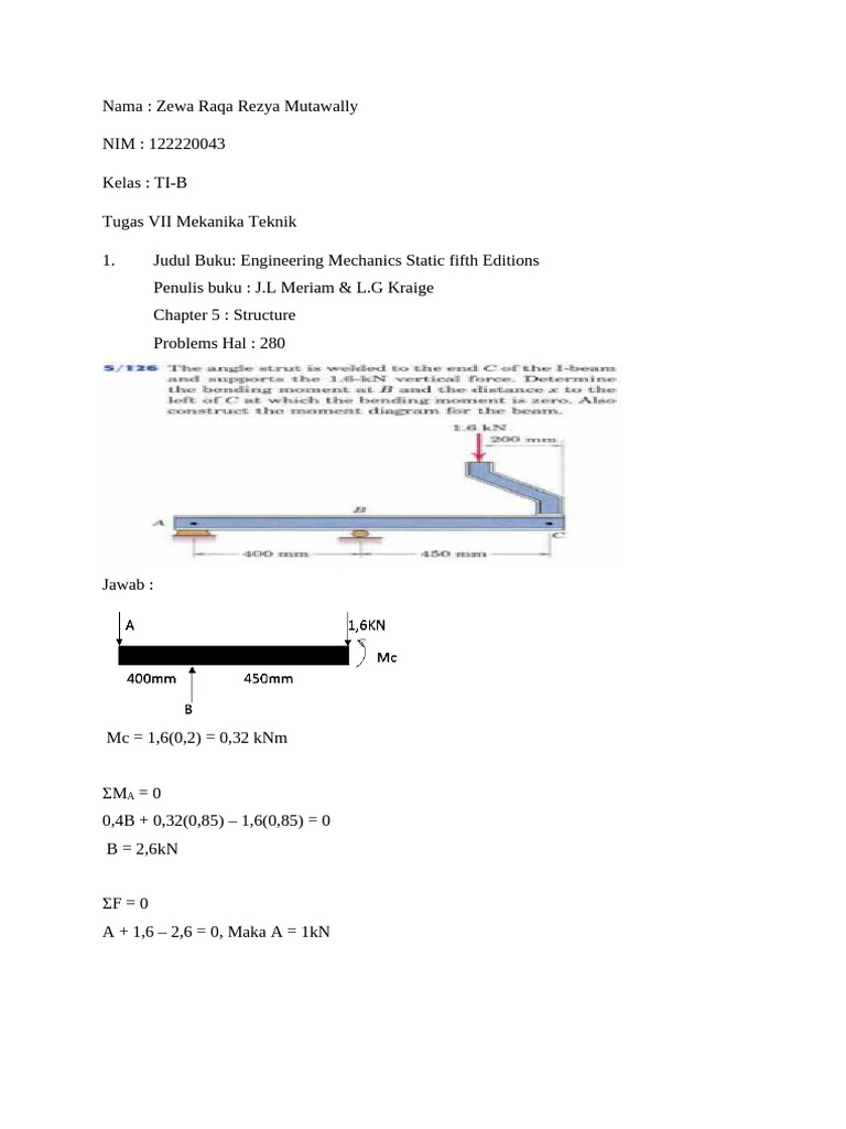 Engineering Mechanics Static Solutions | PDF