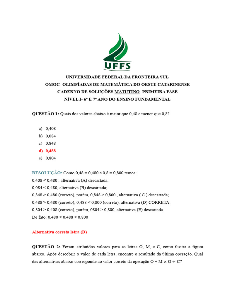Soluções de Aritmética para OMOC | PDF