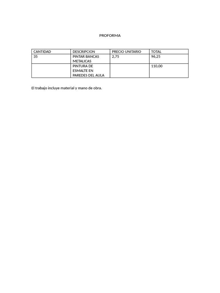 PROFORMA | PDF