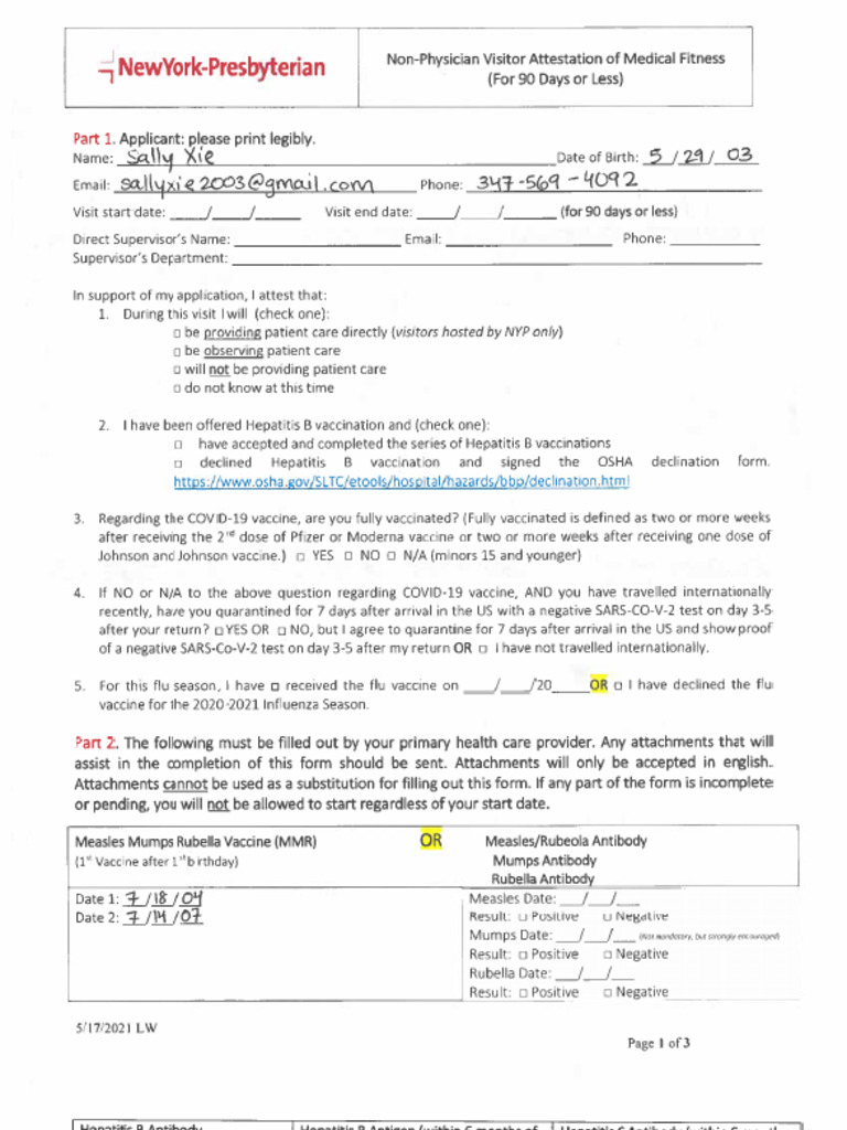 Medical Clearance - Updated | PDF