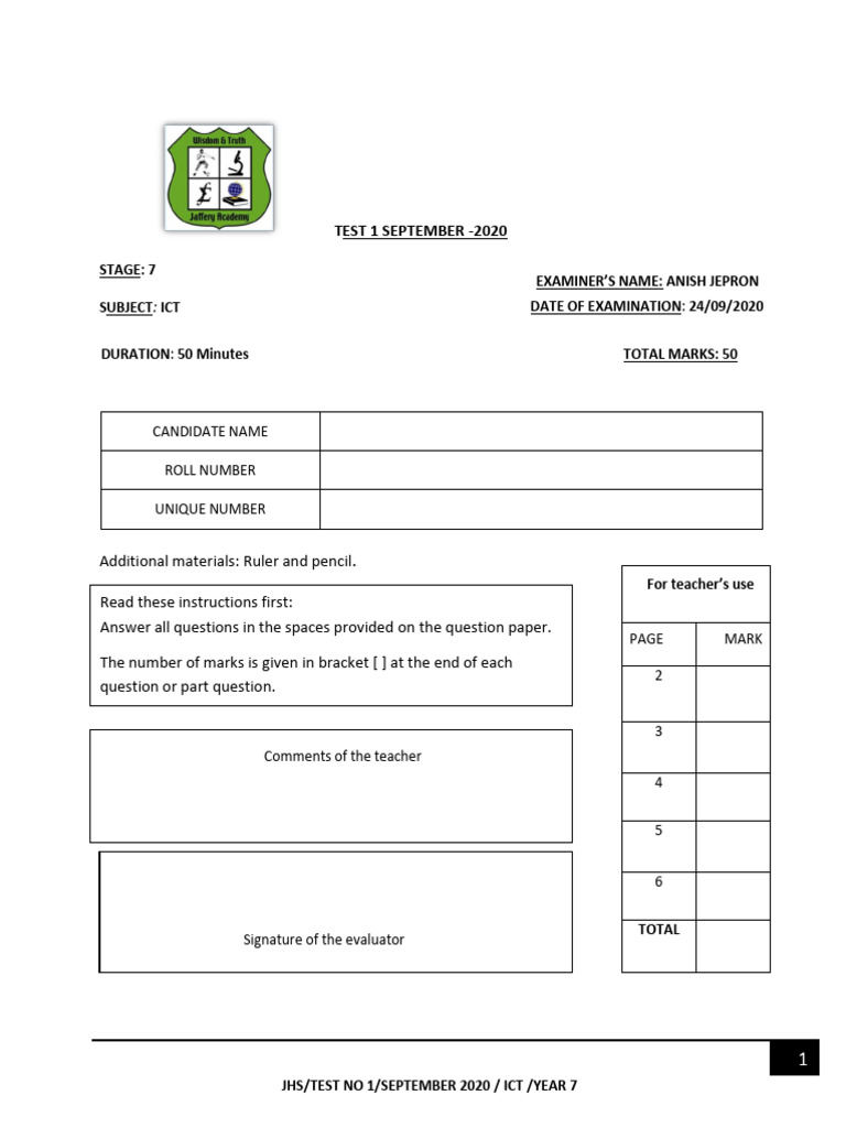 Year 7 Ict Pdf Computer Keyboard Computer Hardware