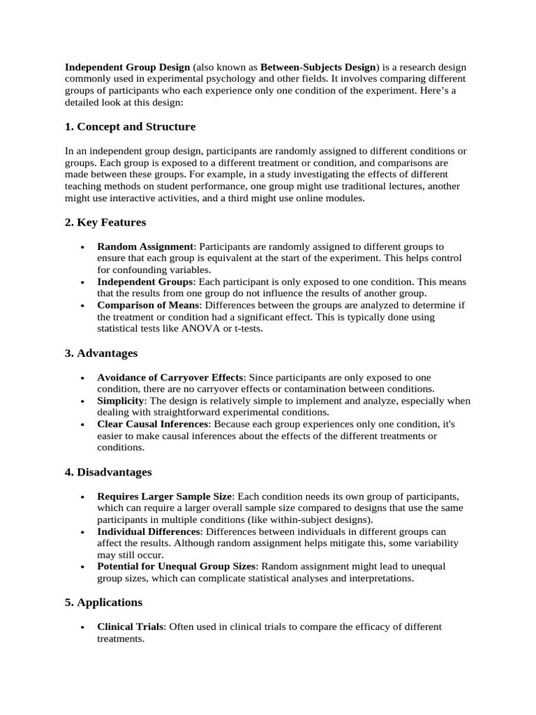 Understanding Independent Group Design | PDF | Experiment | Confounding