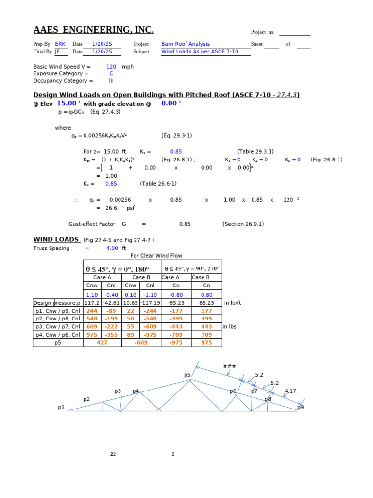 Barn Roof Calc - 16th Oct 13 | PDF | Aerospace Engineering | Structural ...