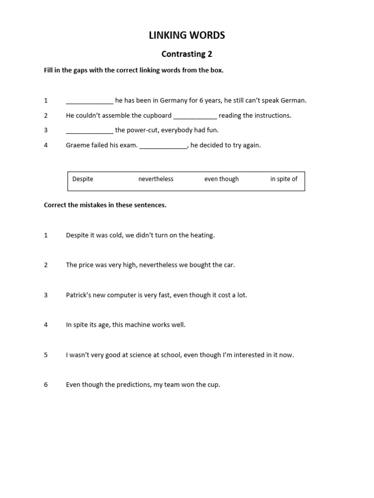 4 Linking Words | PDF