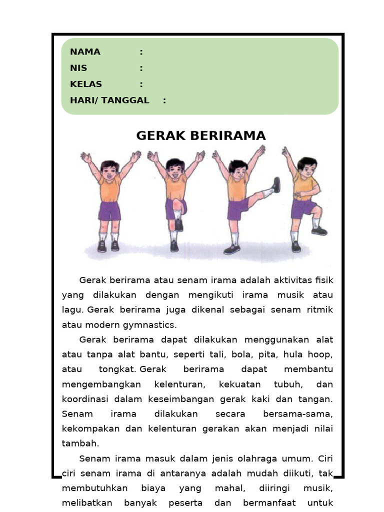 LKPD Gerak Berirama | PDF