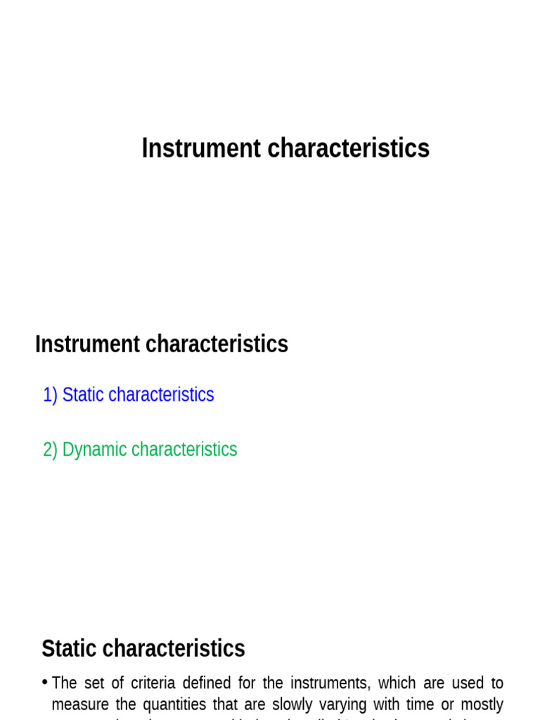 SS-Instrument Characteristics | PDF | Accuracy And Precision | Measurement