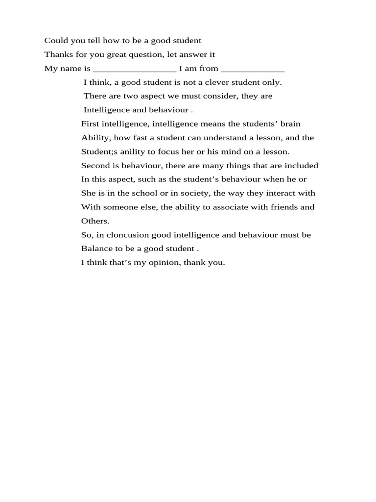 How to Be a Good Student: Key Traits | PDF