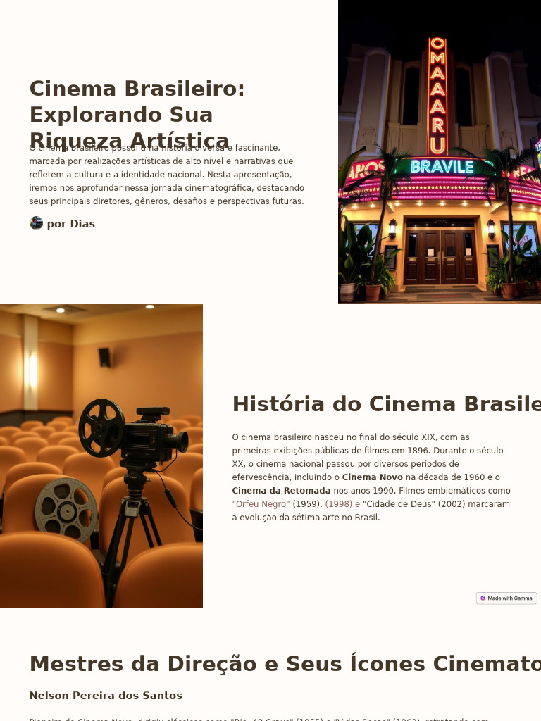 Riqueza e Desafios do Cinema Brasileiro | PDF | Brasil | Fotografia ...
