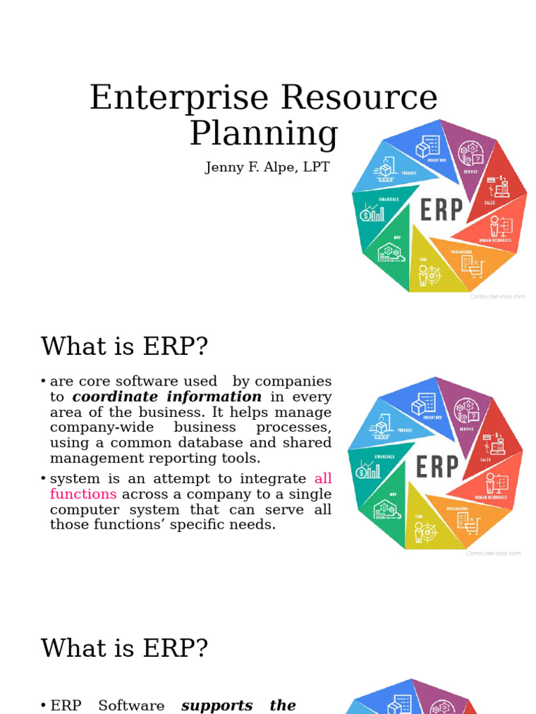 Understanding ERP: Benefits & Functions | PDF | Enterprise Resource ...