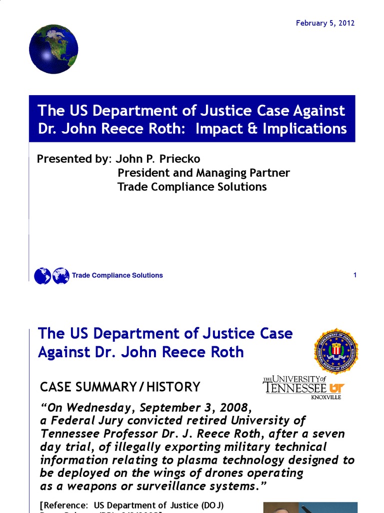 Dr. Roth Case Presentation | PDF | United States Department Of Justice ...