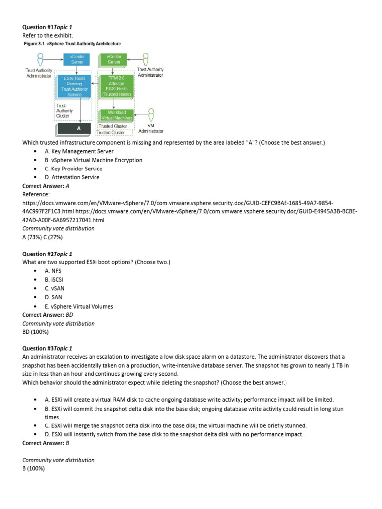 VMware vSphere Exam Questions and Answers | PDF | Virtualization ...