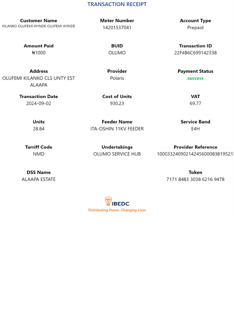 Transaction Receipt | PDF