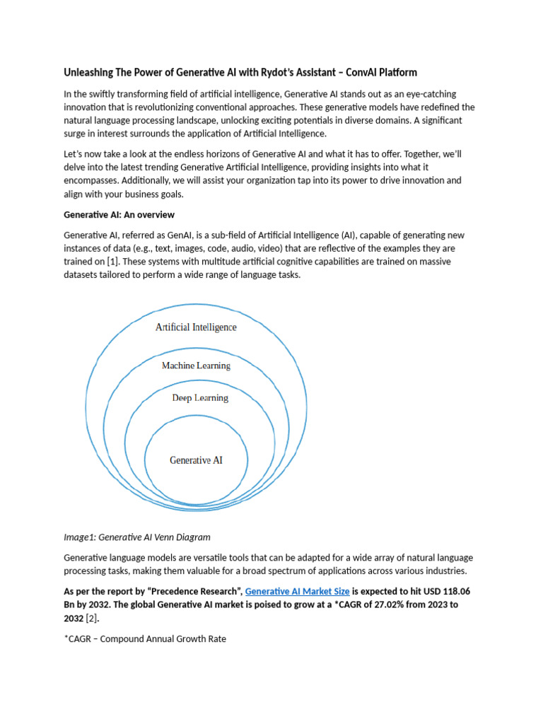 Unleashing The Power of Generative AI With Rydot | PDF | Artificial ...