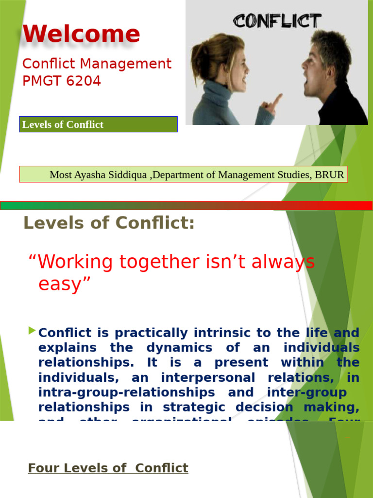 2 - Levels of Conflict Final | PDF | Goal | Decision Making