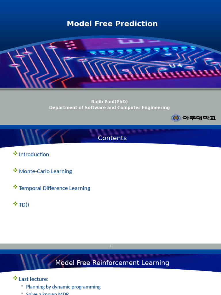 Model-Free Prediction in Reinforcement Learning | PDF | Monte Carlo ...