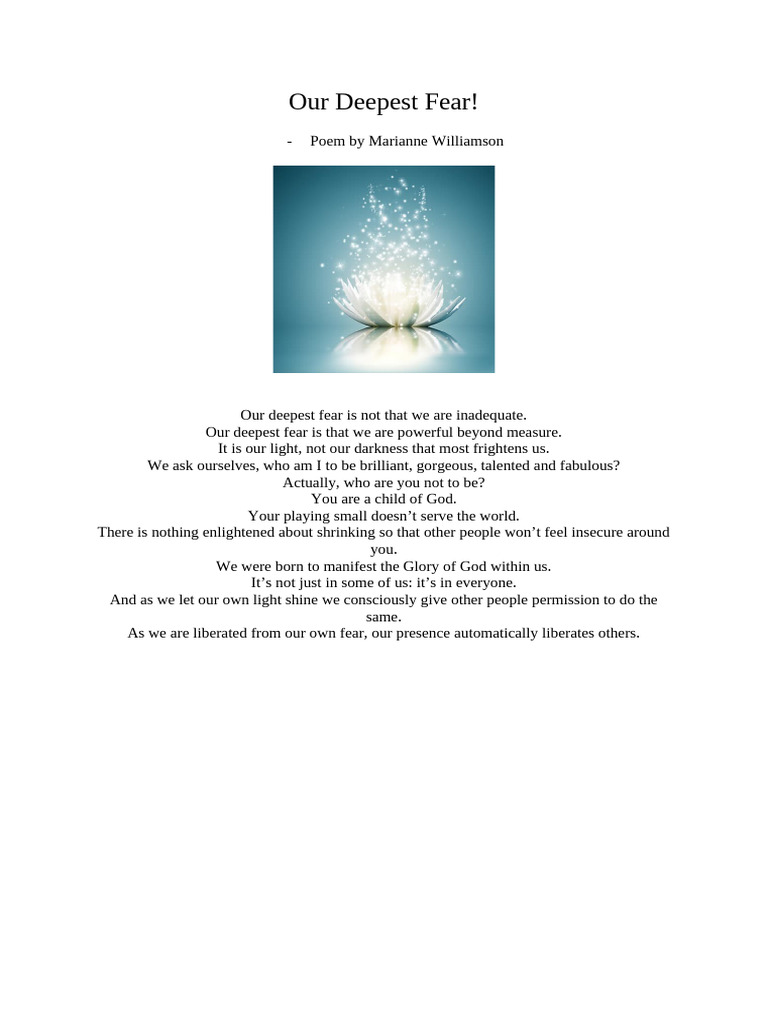 Our Deepest Fear by Marianne Williamso…