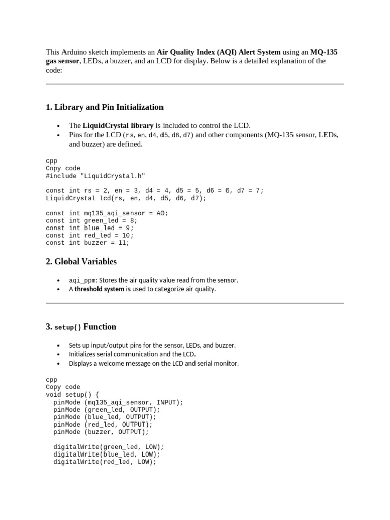 Air Quality Code Explained | PDF | Software Engineering | Computer ...