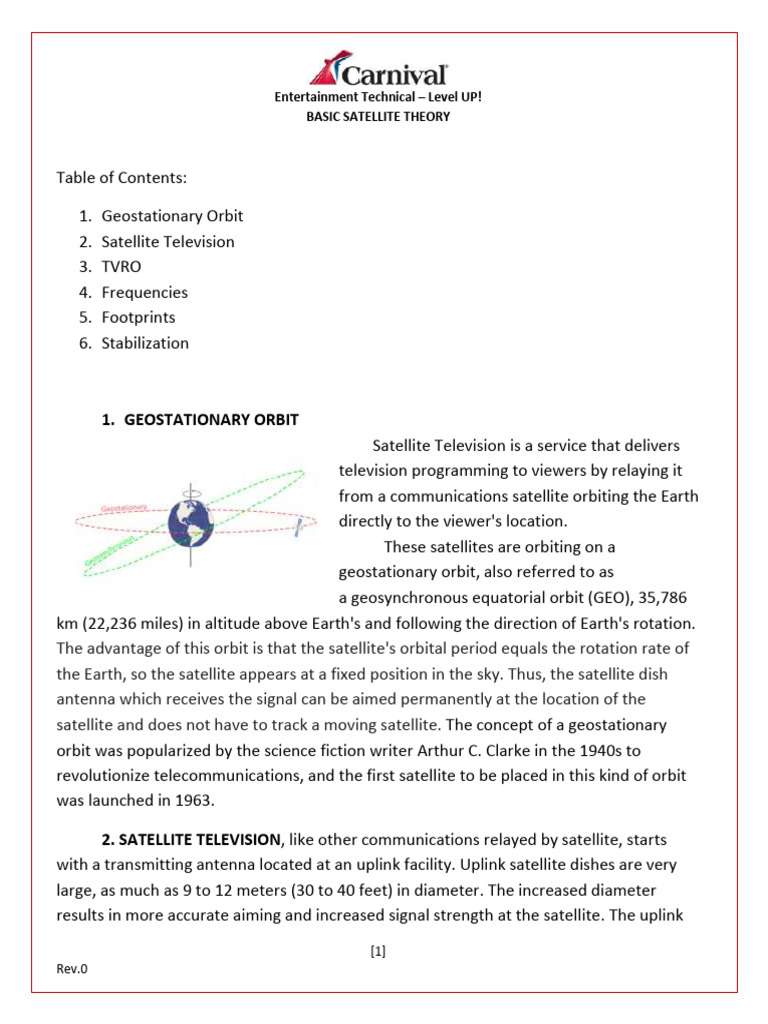L1 Satellite Basics r0 | PDF | Satellite Television | Communications ...