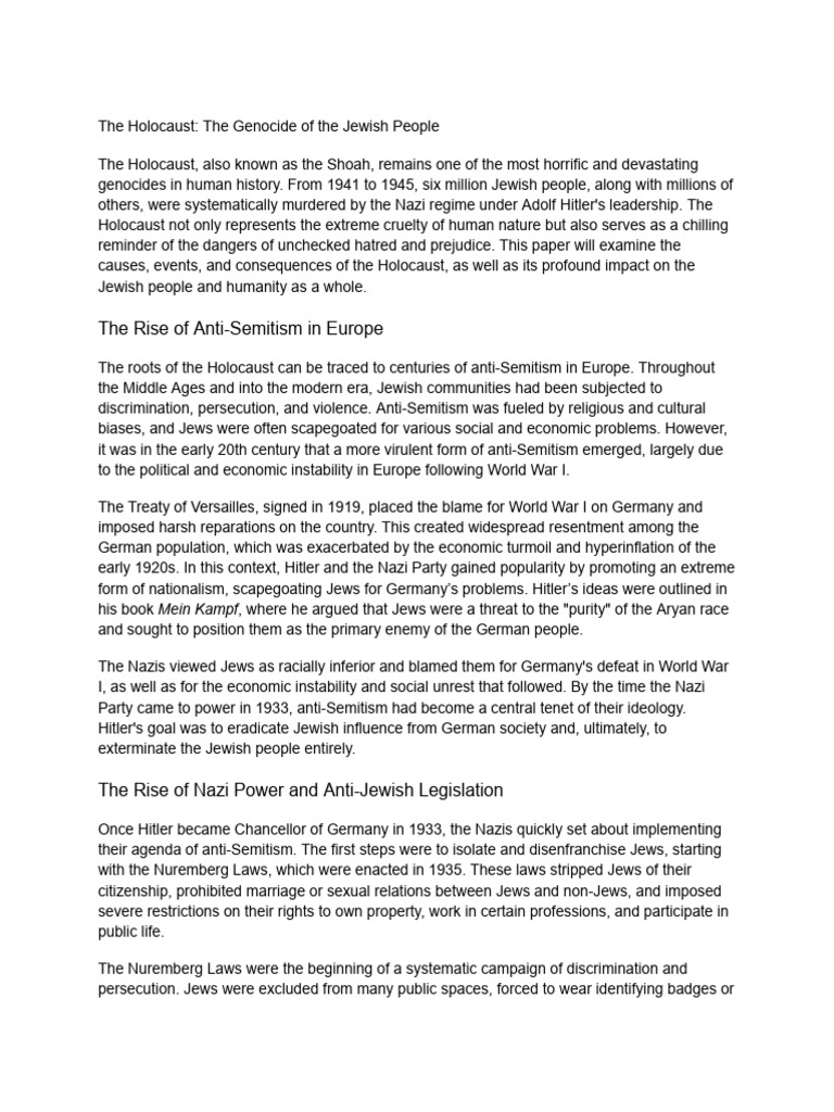 Understanding the Holocaust's Impact | PDF | Extermination Camp | Nazi ...