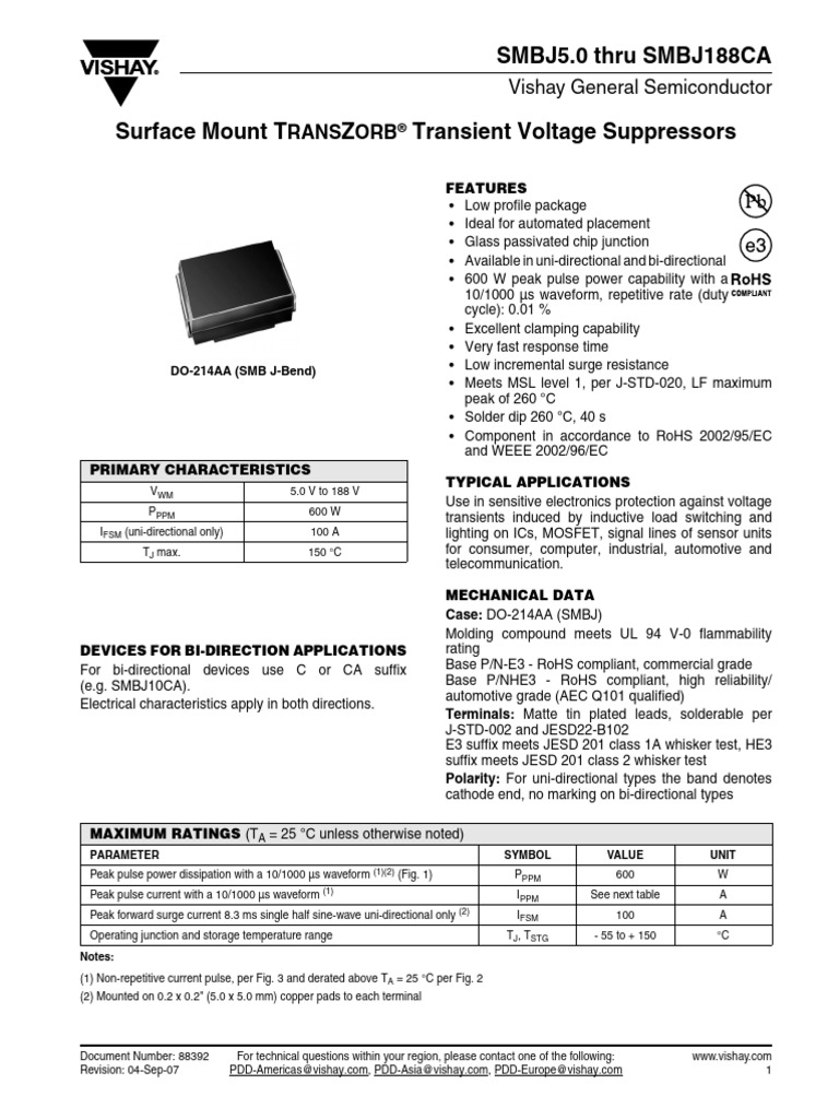 SMBJ-Diode-Datasheet | PDF | Disclaimer | Integrated Circuit