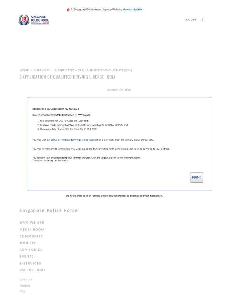 QDL Application Acknowledgment Receipt | PDF