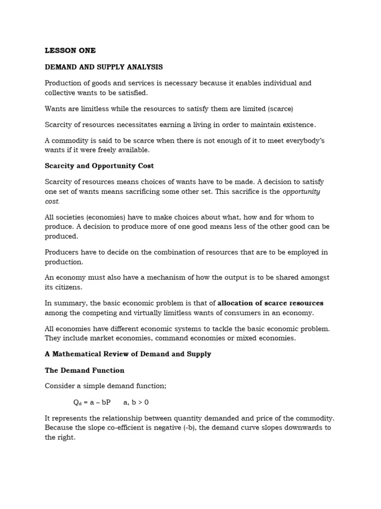 Demand and Supply Analysis Basics | PDF | Demand | Economic Equilibrium