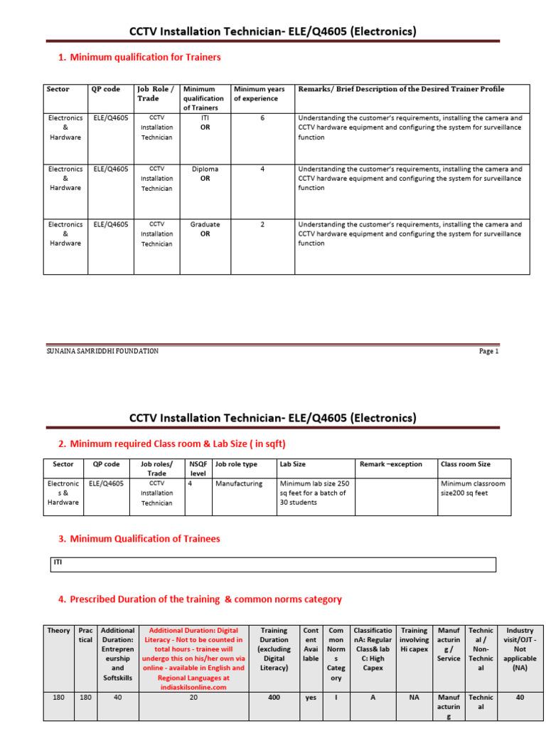 CCTV Installation Technician Course Guide | PDF | Closed Circuit ...