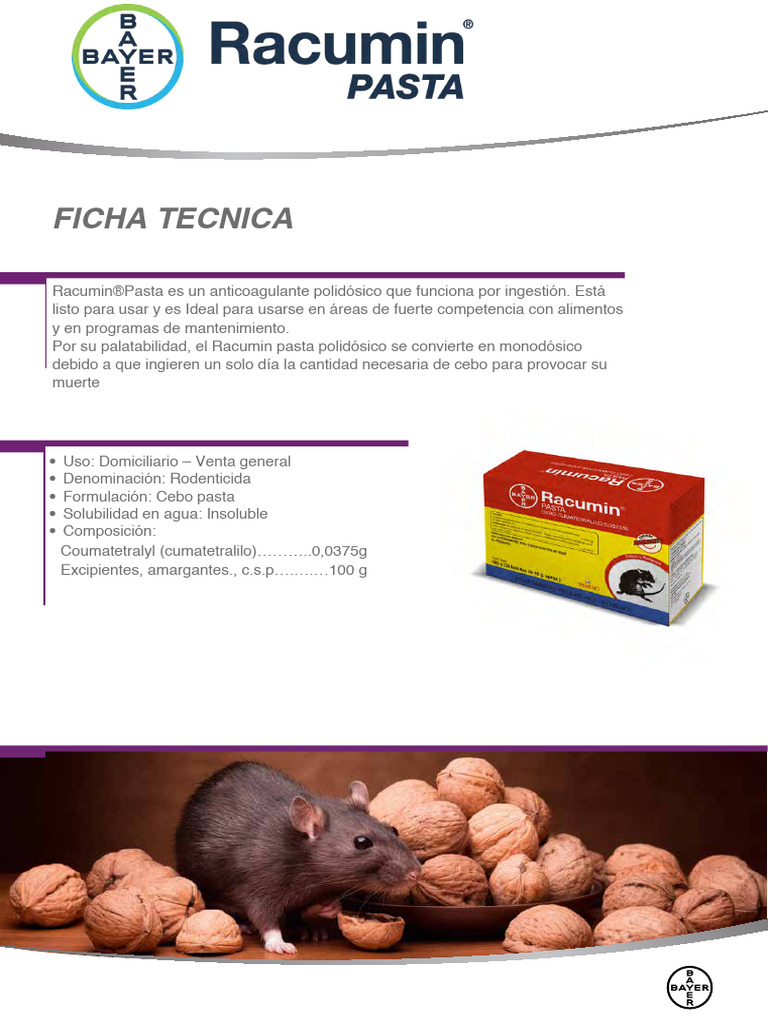 Racumin Pasta: Ficha Técnica y Uso | PDF | Agua