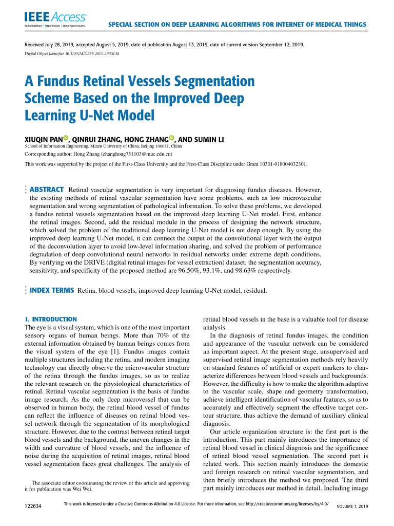 A Fundus Retinal Vessels Segmentation Scheme Based On The Improved Deep ...