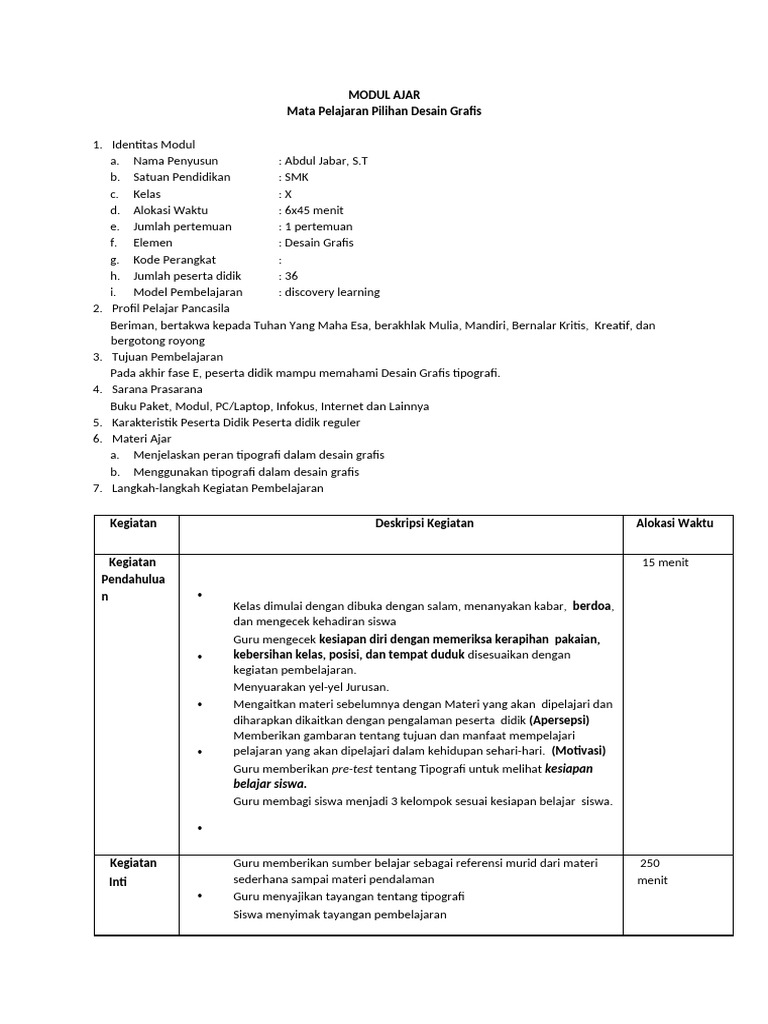 Modul Ajar X Tjkt Pdf