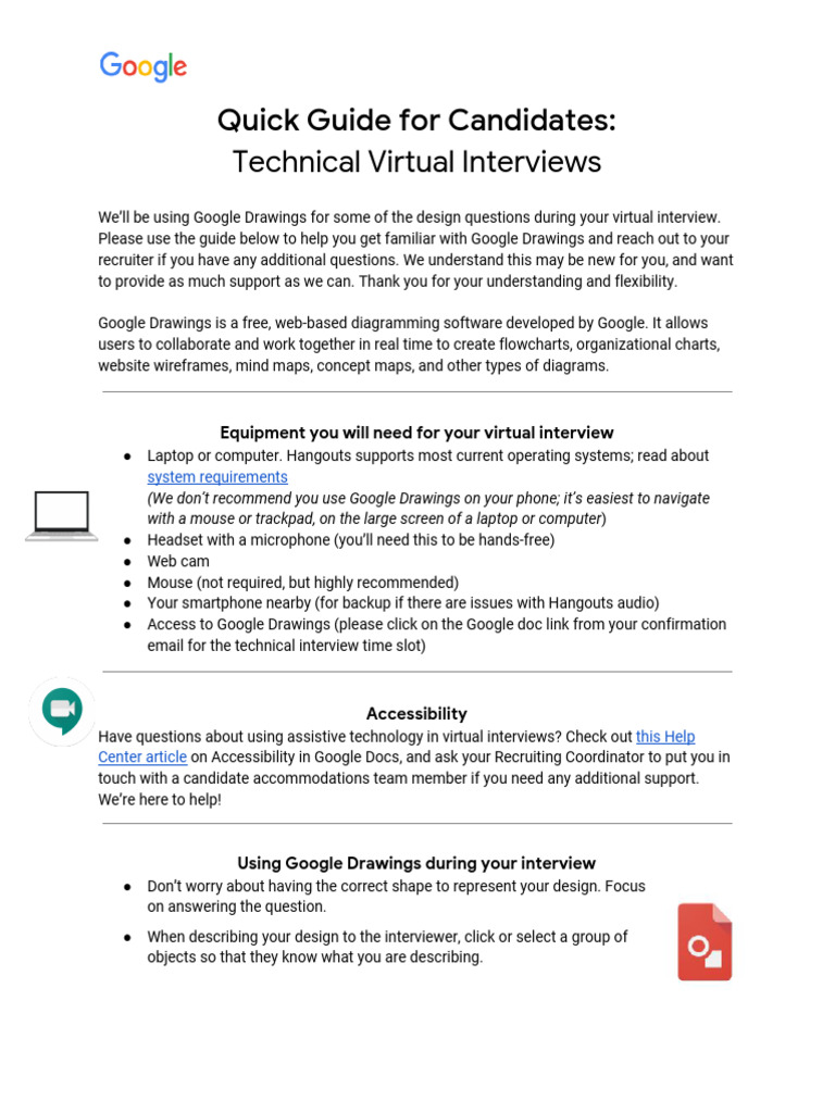 Google Drawings Guide for Interviews | PDF | Shape | Software
