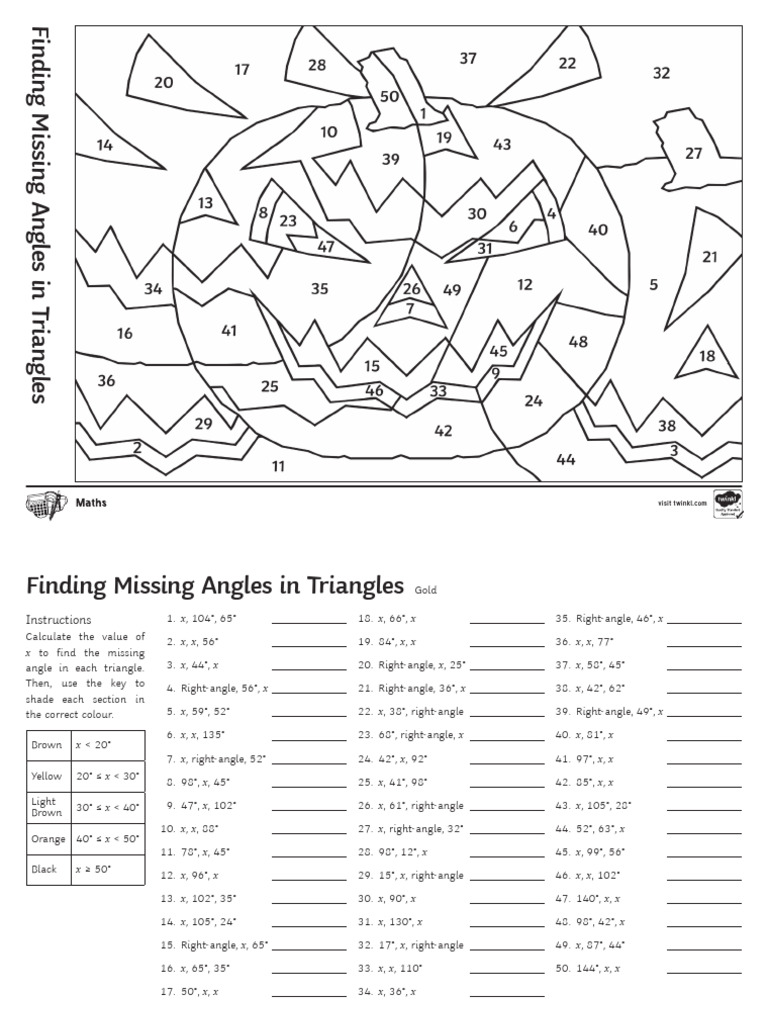 Calculate Missing Triangle Angles | PDF | Triangle | Elementary Geometry