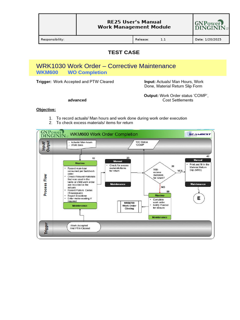 Work Order Completion Guide for MAXIMO | PDF | Menu (Computing) | Computing