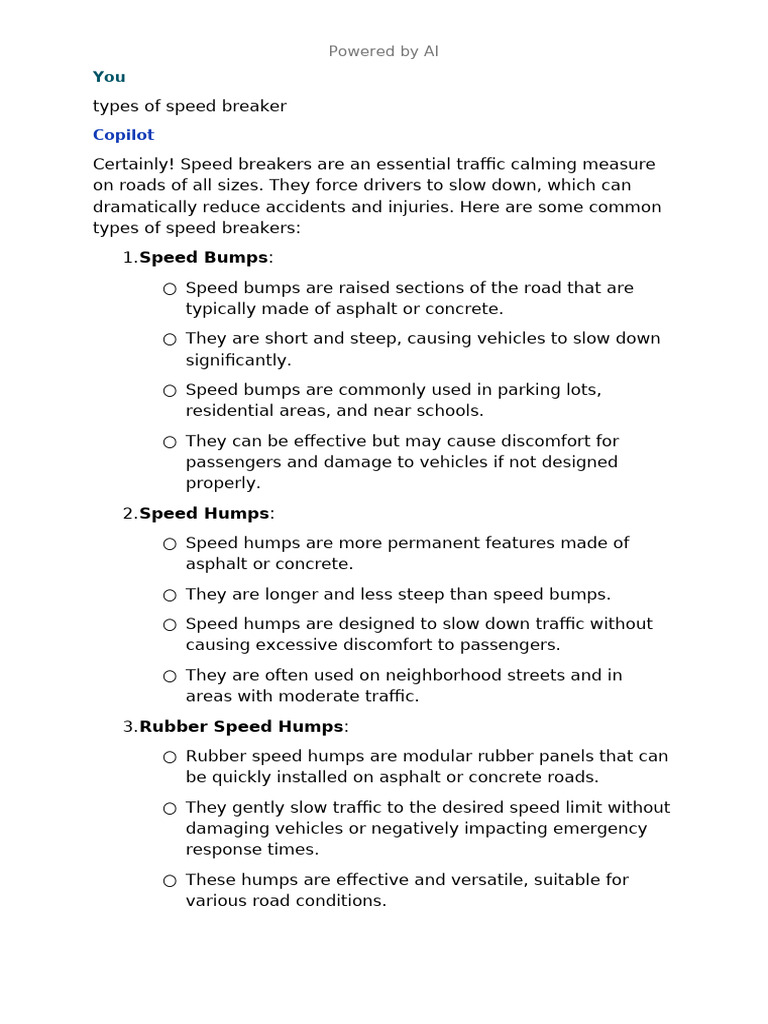 types of speed breaker | PDF | Transport | Land Transport