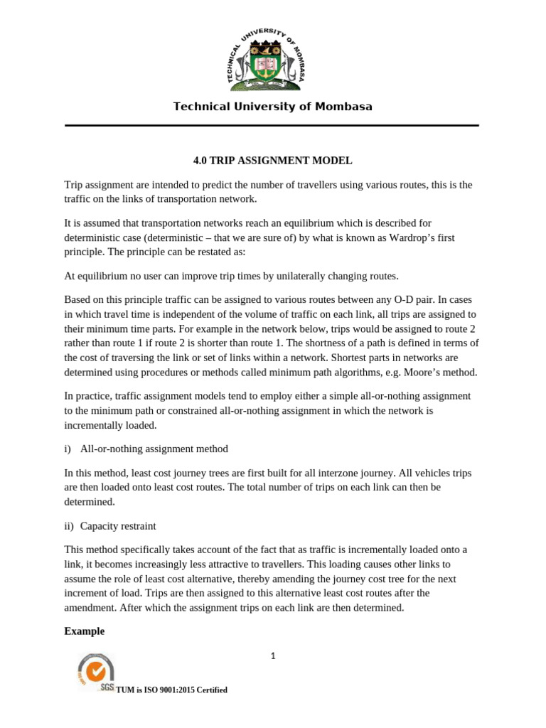 Trip Assignment Model Overview | PDF | Errors And Residuals | Applied ...