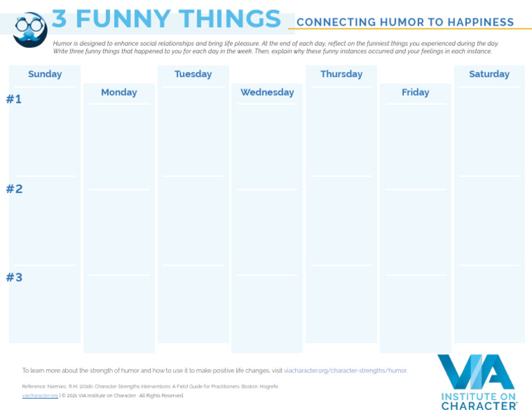 Final 3 Funny Things Worksheet June 2021 | PDF