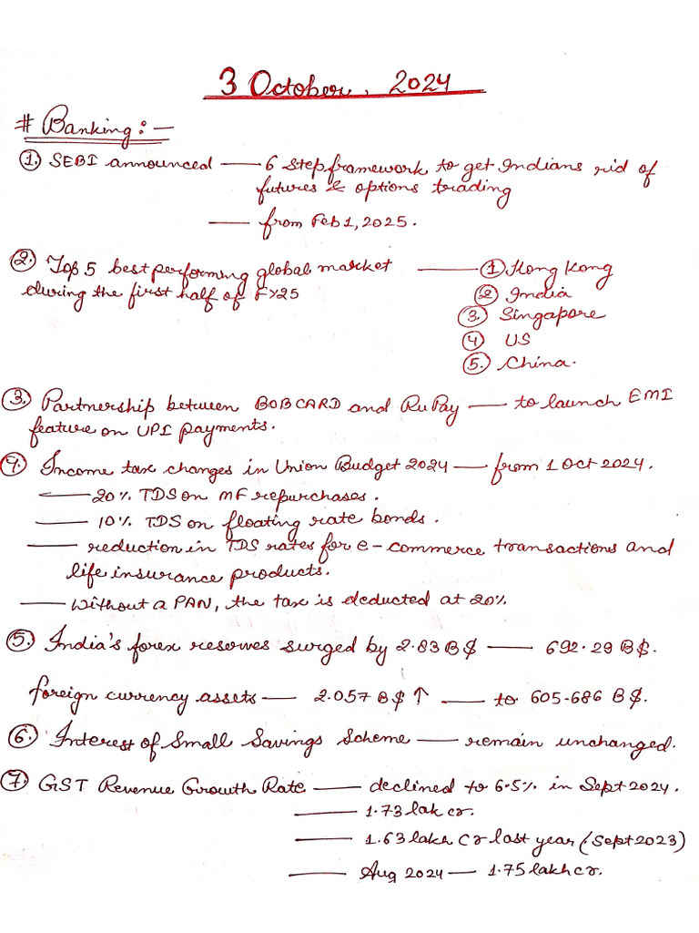 3 October CA Handwritten Notes | PDF