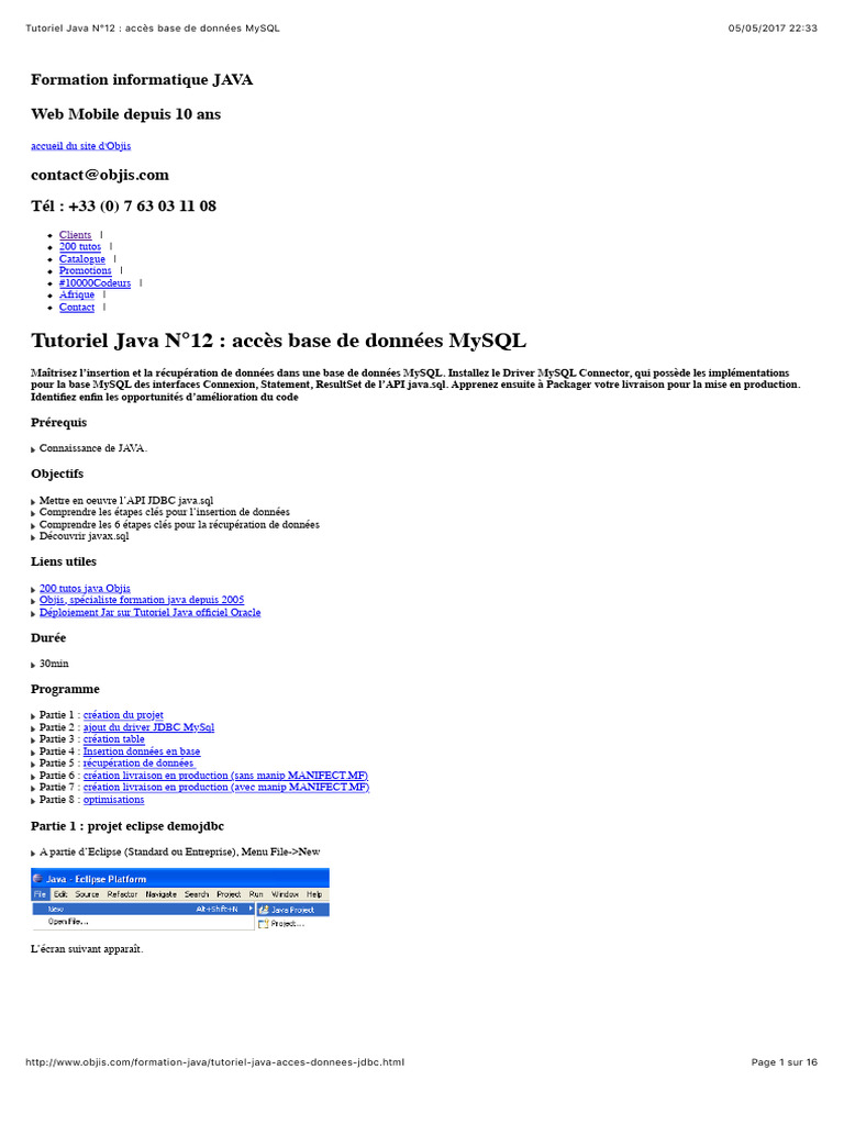 Accès à MySQL avec Java JDBC | PDF | Java (Langage de programmation ...