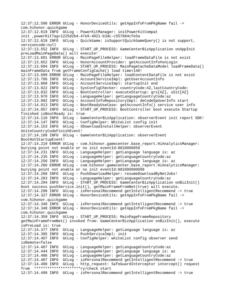 Honor Device Log Analysis Report | PDF | Computer Science | Computer ...