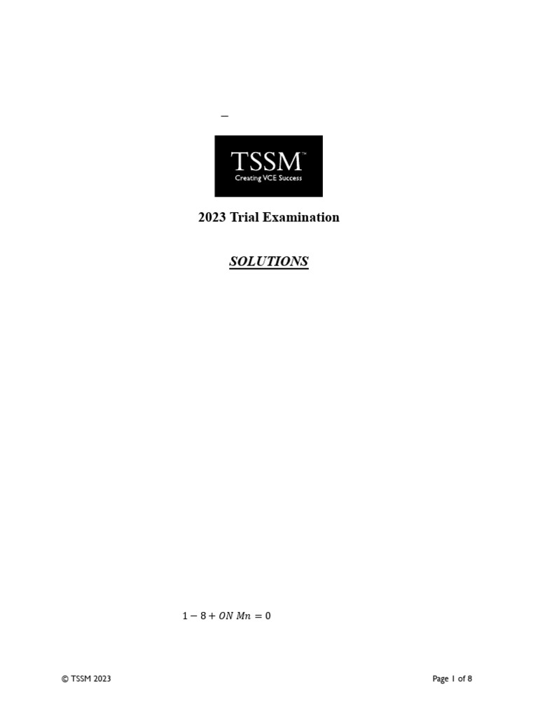 TSSM 2023 Chemistry Exam Solutions | PDF | Titration | Chemistry