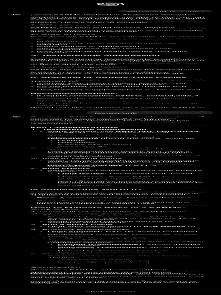 SARMs Risks and Considerations | PDF