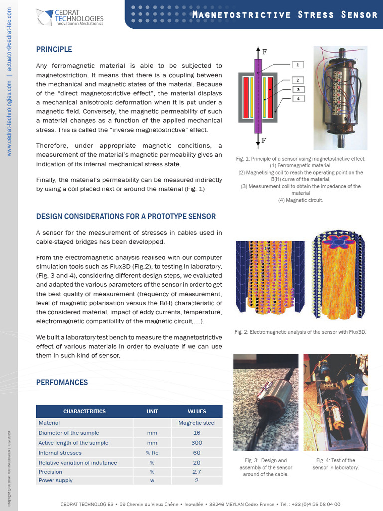 Magnetostrictive Stress Sensor Overview | PDF | Inductor | Stress ...