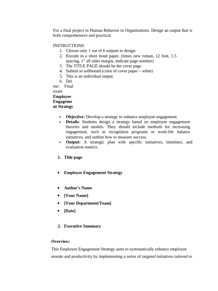 Employee Engagement Strategy Plan | PDF | Turnover (Employment) | Business