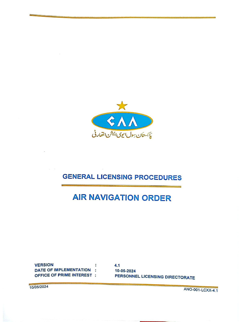 General Licensing Procedures (ANO 001 LCXX 4.1) | PDF | License | Aviation