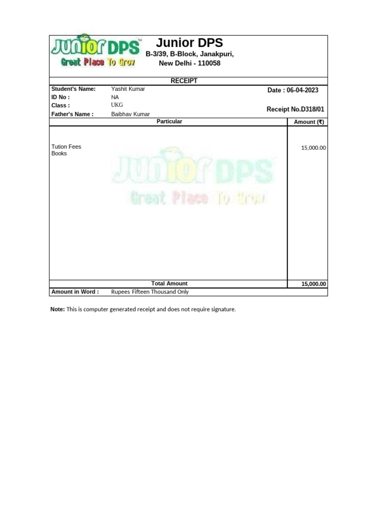 School Fee Recipt 1 | PDF