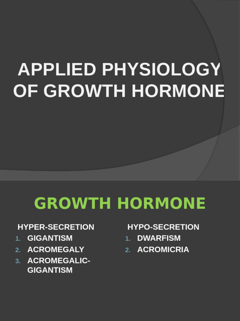 Applied Aspects of Growth Hormone | PDF | Growth Hormone | Endocrine System