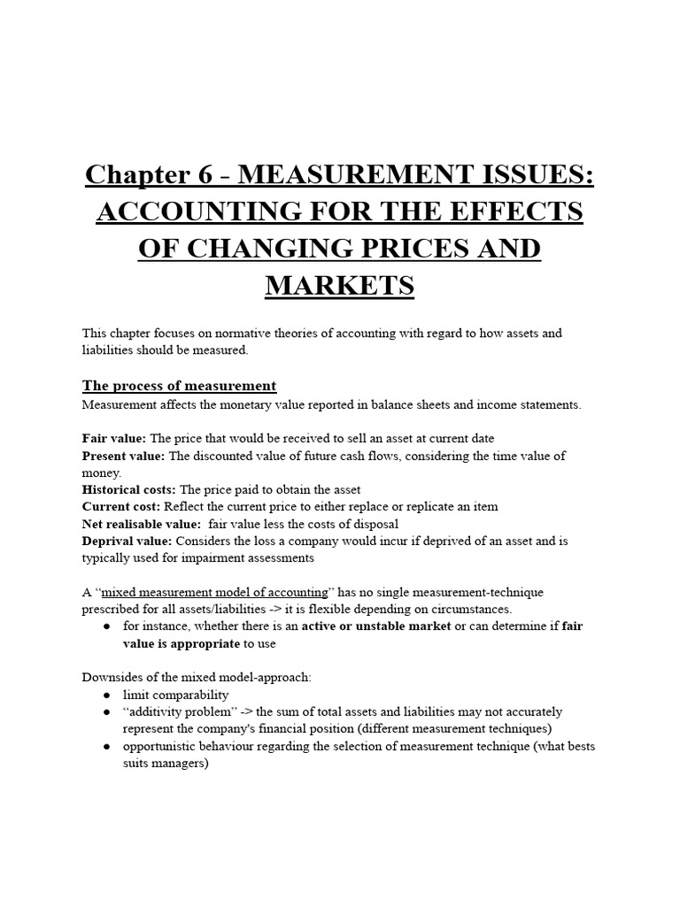 Chapter 6 | PDF | Fair Value | Historical Cost
