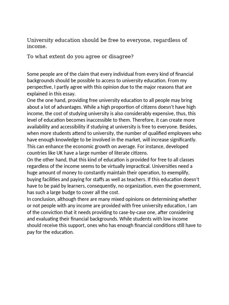 Should University Be Free for All? | PDF