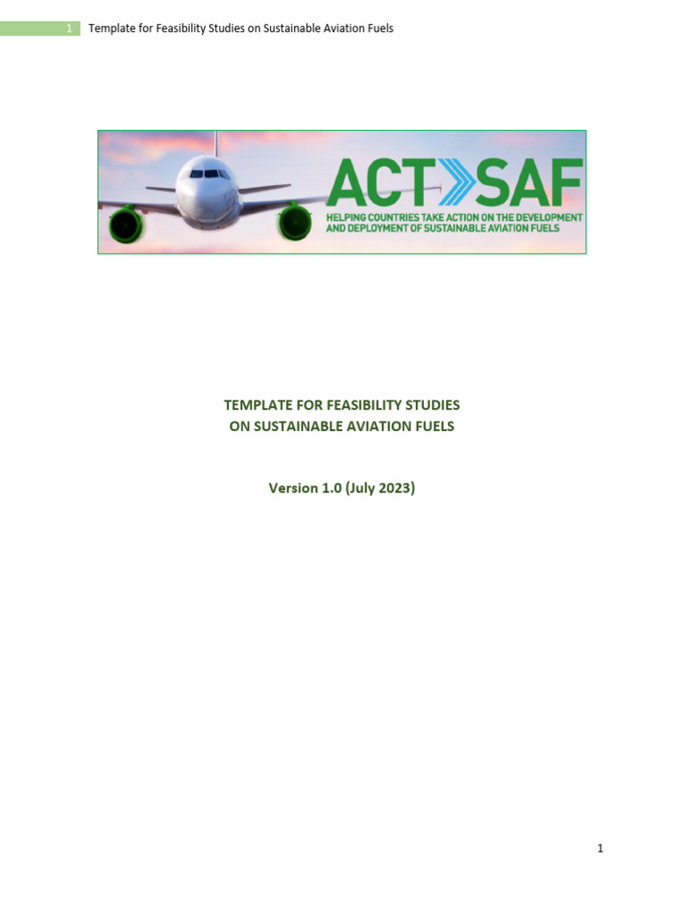SAF Feasibility Study Template | PDF | Sustainability | Feasibility Study